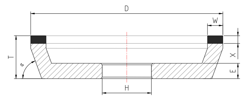 Cylindrical grinding wheel for silicon rod